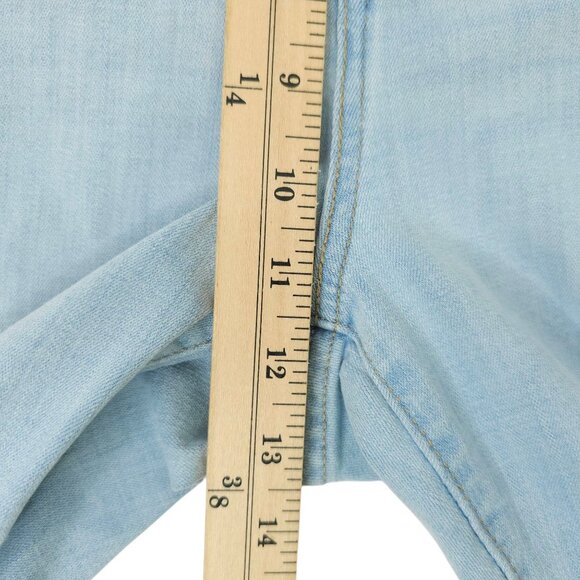 Levis 724 High Rise Straight Jeans Womens Size 20W Frayed Hem Light Wash Denim - Picture 14 of 15